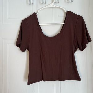 Twik cropper t-shirt - brown - large
